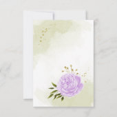 violette Blumen, botanische Vegetation Dankeskarte (Rückseite)