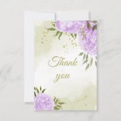 violette Blumen, botanische Vegetation Dankeskarte (Vorderseite)