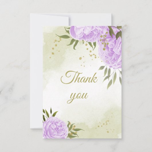 violette Blumen, botanische Vegetation Dankeskarte (Vorderseite)