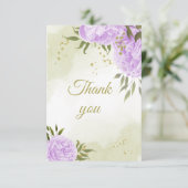 violette Blumen, botanische Vegetation Dankeskarte (Stehend Vorderseite)