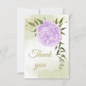 violette Blumen, botanische Vegetation Dankeskarte (Vorderseite)