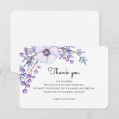 Violette Blumen danke. Botanische Hochzeitserkläru Einladung (Vorne/Hinten)