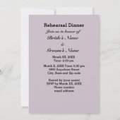 Violette Blumen, Foto im Herzen Probe Abendessen Einladung (Rückseite)