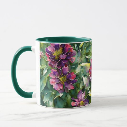 Violette Blumen Garten Blumenkohl Tasse Cup (Links)