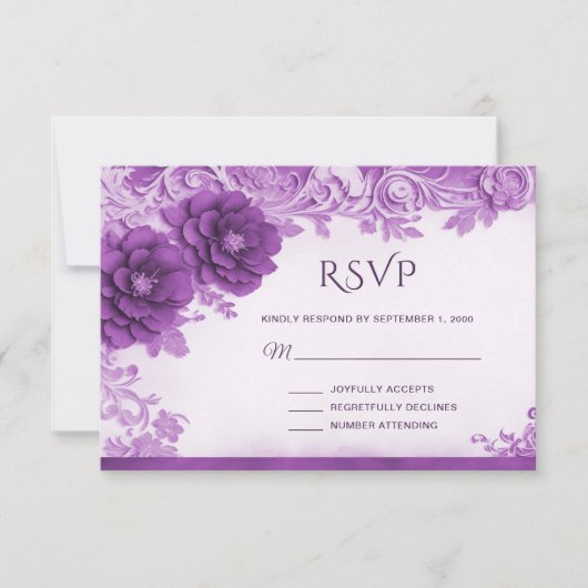 Violette Blumen Geblüht RSVP-Karte RSVP Karte (Vorderseite)