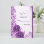 Violette Blumen Geblüht RSVP-Karte RSVP Karte (Stehend Vorderseite)