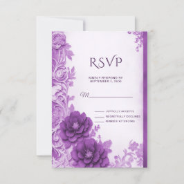 Violette Blumen Geblüht RSVP-Karte RSVP Karte