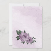 violette Blumen, geometrischer Geburtstag Einladung (Rückseite)