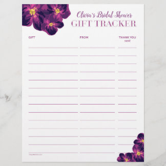 Violette Blumen Geschenkspur Login-Doppelseitig