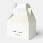 violette Blumen grüne Blätter Hochzeit Geschenkschachtel (Rückseite)