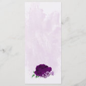 Violette Blumen Grüne Hochzeit Menükarte (Rückseite)