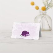 Violette Blumen Grüne Hochzeit Platzkarte (Rückseite)