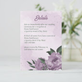 violette Blumen Grünpflanzen botanische Hochzeit Begleitkarte (Stehend Vorderseite)