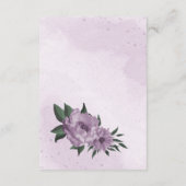 violette Blumen Grünpflanzen botanische Hochzeit Begleitkarte (Rückseite)