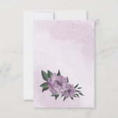 violette Blumen Grünpflanzen botanische Hochzeit Dankeskarte (Rückseite)