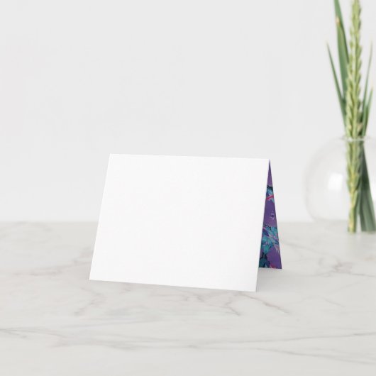 Violette Blumen handgemalt Dankeschön Karte (Rückseite)