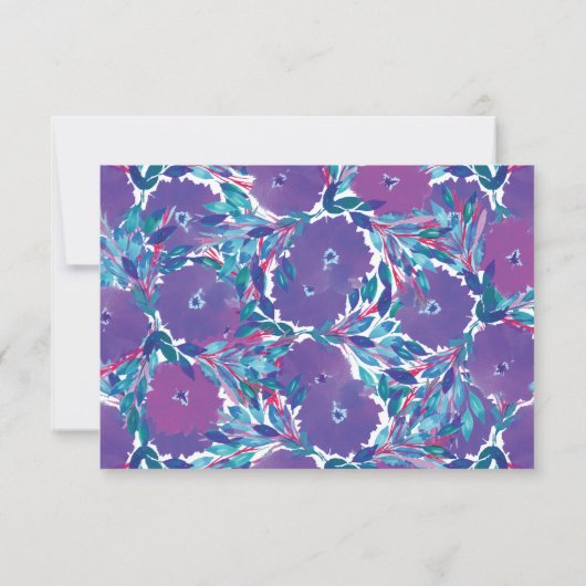 Violette Blumen handgemalt Dankeschön Karte (Rückseite)