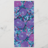 Violette Blumen Handgemalte Menükarte (Rückseite)