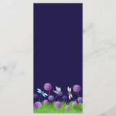 Violette Blumen Hochzeitsmenü Menükarte (Rückseite)
