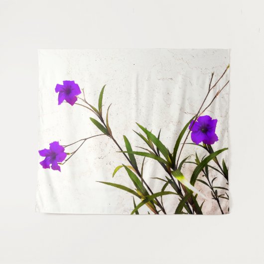 Violette Blumen in der Brise Wandteppich (Vorderseite (Horizontal))