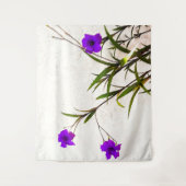 Violette Blumen in der Brise Wandteppich (Vorderseite)