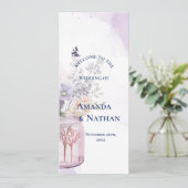 Violette Blumen in Mason Jar Blumenzettel Einladung (Stehend Vorderseite)