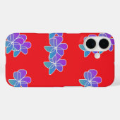Violette Blumen in Rot Case-Mate iPhone Hülle (Rückseite (Horizontal))