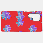 Violette Blumen in Rot Samsung Galaxy Hülle (Rückseite (Horizontal))