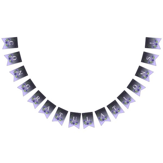 Violette Blumen Jagdflagge Wimpelkette (Alle)