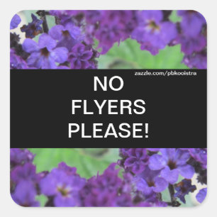 Violette Blumen Keine Flyer Bitte Aufkleber