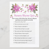 Violette Blumen Kinderzimmer Rhyme Quiz Kinderdusc (Vorderseite)