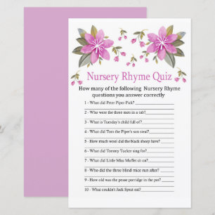 Violette Blumen Kinderzimmer Rhyme Quiz Kinderdusc