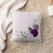 violette Blumen Kissen (Decke)