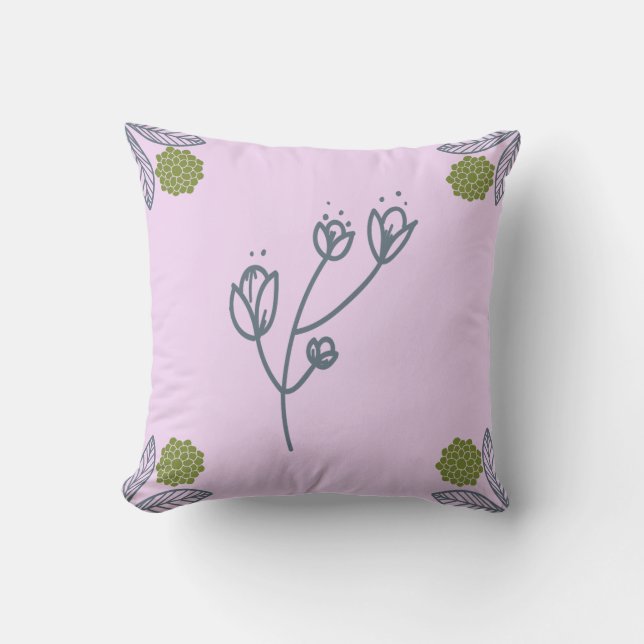 violette Blumen Kissen (Vorderseite)