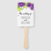 Violette Blumen Kursivschrift Hochzeitsprogramm Fächer (Vorderseite)