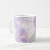 Violette Blumen mit ein wenig Sonne Kaffeetasse (Vorderseite Links)