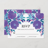 Violette Blumen mit RSVP-Karte Einladung (Vorne/Hinten)
