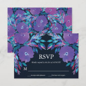 Violette Blumen mit RSVP-Karte Einladung (Vorne/Hinten)