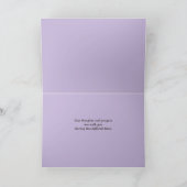 Violette Blumen mit tiefstem Beileid. Karte (Innenseite)
