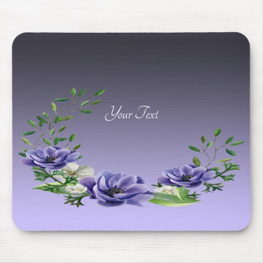 Violette Blumen Mousepad (Vorne)