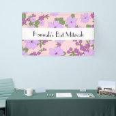 Violette Blumen, Muster von Blume, Bat Mitzvah Banner (Messeveranstaltung)