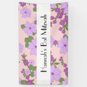 Violette Blumen, Muster von Blume, Bat Mitzvah Banner (Vertikal)