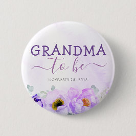 Violette Blumen Niedliches Oma, um eine Babydusche Button