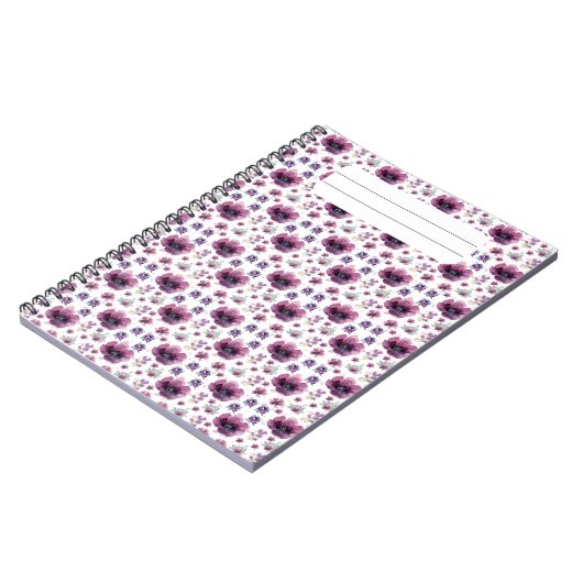 violette Blumen Notizblock (Linke Seite)