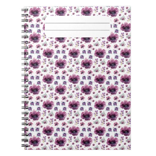 violette Blumen Notizblock (Vorderseite)