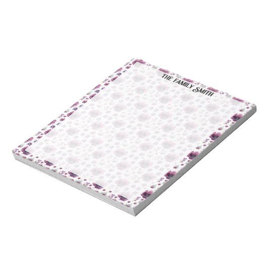 violette Blumen Notizblock (Rotiert)
