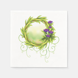 Violette Blumen-Papierservietten Serviette