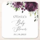 Violette Blumen, Pflaume, Blume, Boho, Babydusche Rechteckiger Pappuntersetzer (Vorderseite)