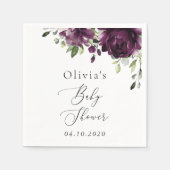 Violette Blumen, Pflaume, Blume, Boho, Babydusche Serviette (Vorderseite)