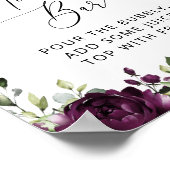 Violette Blumen, Pflaumen, Blume, Boho, Mimosa Bar Poster (Ecke)